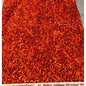 Hoffman California Red & Orange Swirl Fabric 18x21" Cotton Quilting Craft Materi